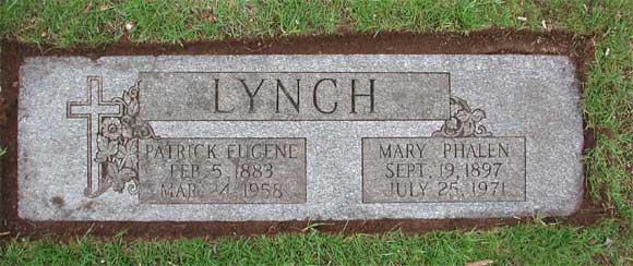 Gravesite of Patrick Lynch & Mary (Phelan) Lynch