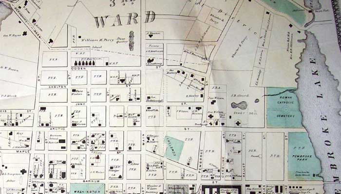 1867 Map of East Bridgeport CT