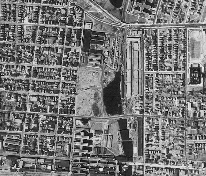 1934 Aerial View of East Bridgeport & St. Augustine Cemetery